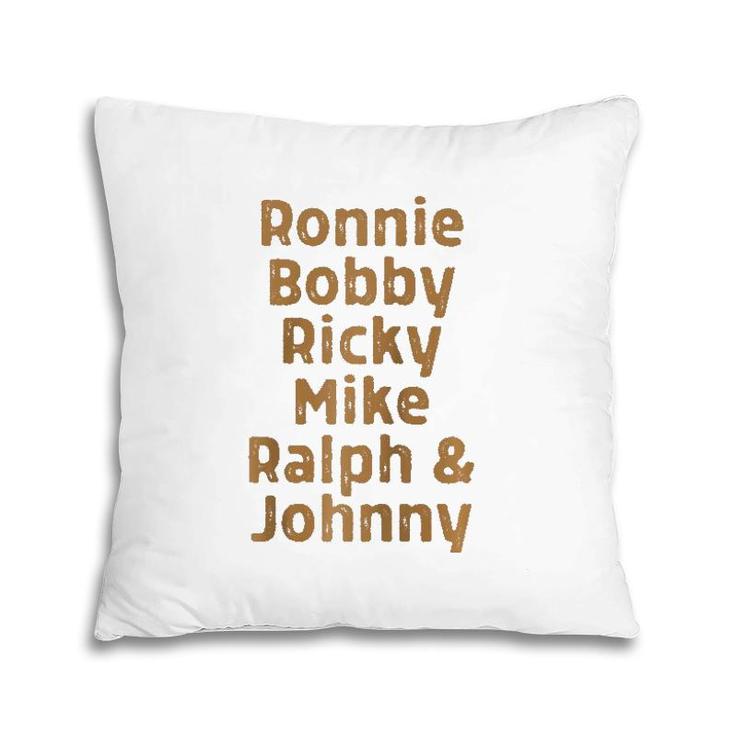 Ronnie Bobby Ricky Mike Ralph And Johnny Melanin Raglan Baseball Tee Pillow