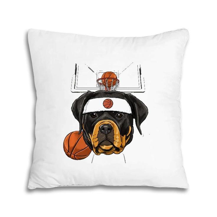 Rottweiler Basketball Dog Lovers Basketball Player  Pillow