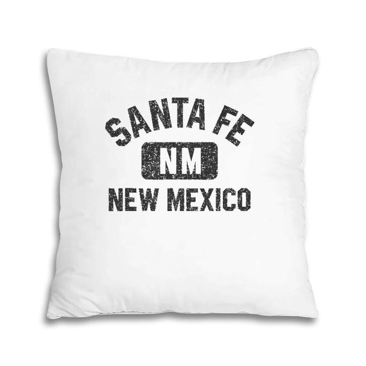 Santa Fe Nm Gym Style Black With Distressed Black Print Pillow