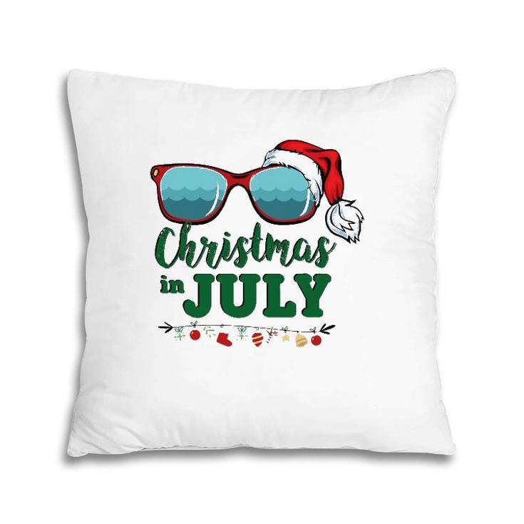 Santa Hat Sunglasses Summer Christmas In Julygift Pillow
