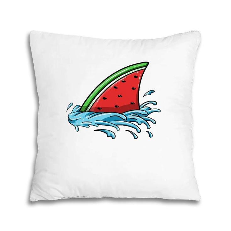 Shark Watermelon Lover Fish Fin Summer Fruit Slice Seeds Pillow