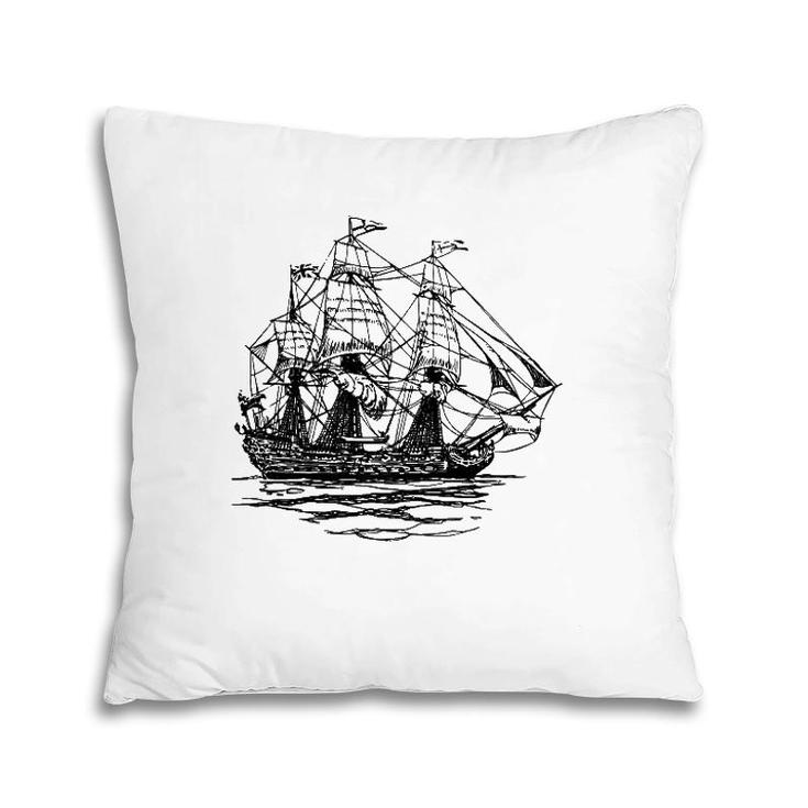 Sheldon Nerdy Vintage Retro Boat Pirate Ship Geek Gift  Pillow