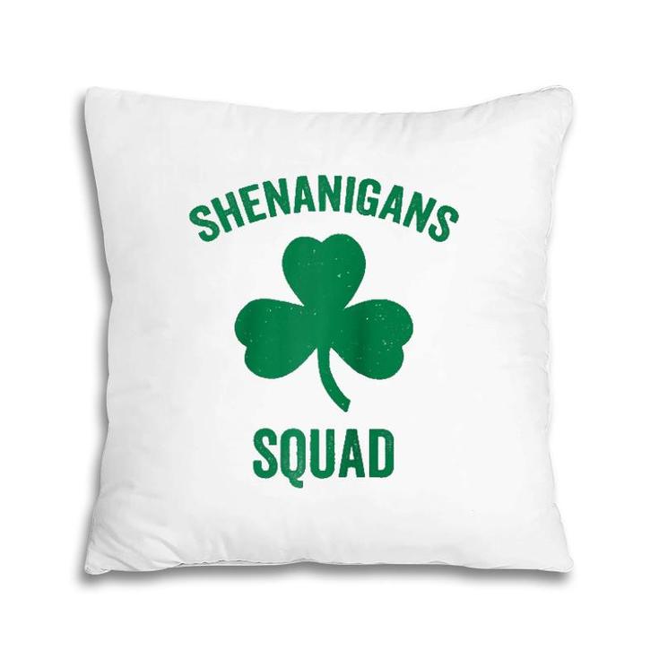 Shenanigans Squad Funny St Patrick's Day Matching Group Gift Raglan Baseball Tee Pillow
