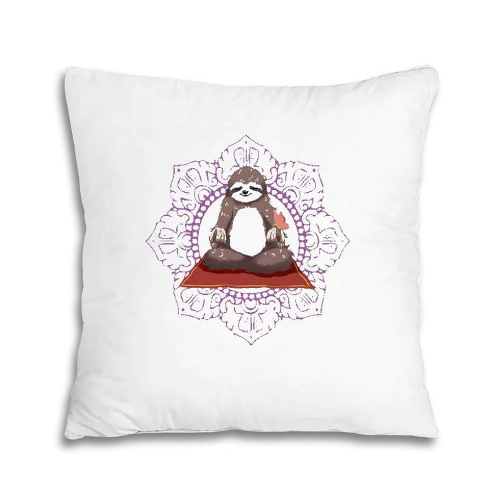Sloth Yoga Gift I Funny Meditation Workout Tee Pillow
