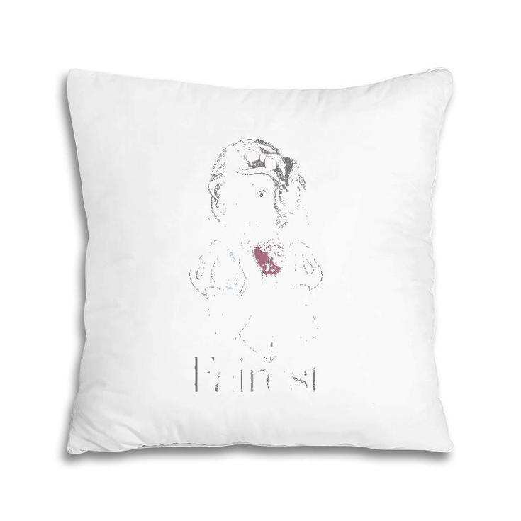 Snow White Fairest Portrait Faded Graphic Pillow