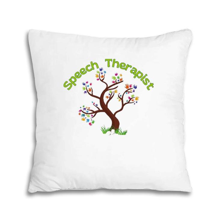 Speech Therapist Slp Therapy Special Needs Hands Tree Pillow