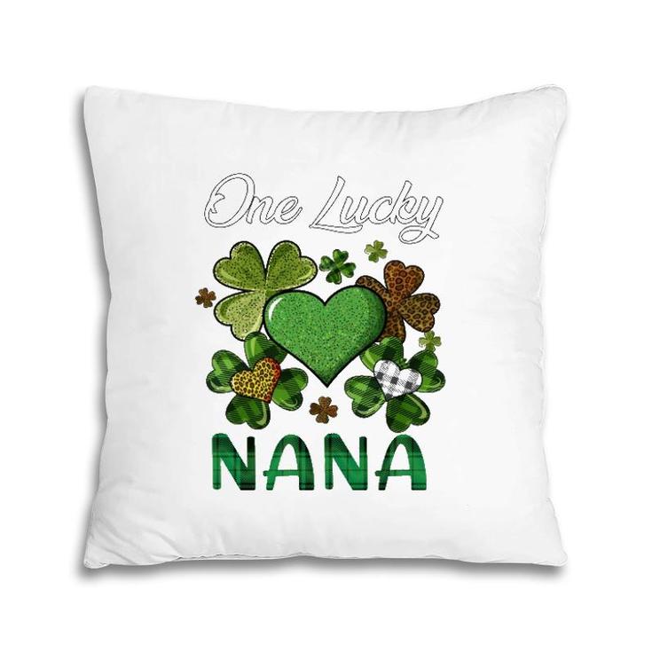 St Patrick's Day Women's Shamrock Buffalo Plaid Lucky Nana Pillow