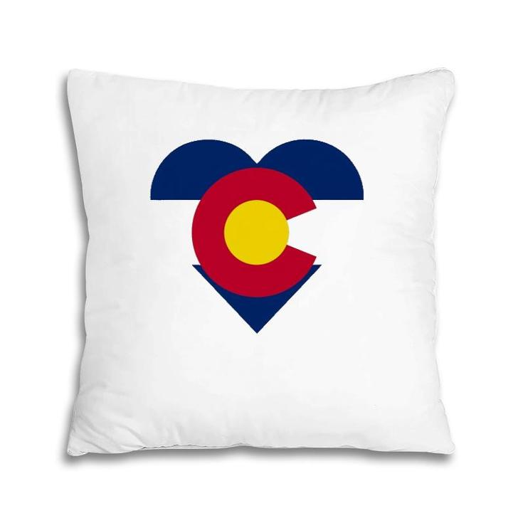 State Of Colorado Flag Heart Gift Novelty Men Women Pillow