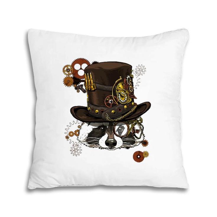 Steampunk Raccoon Steampunk Lovers Raccoon Pillow
