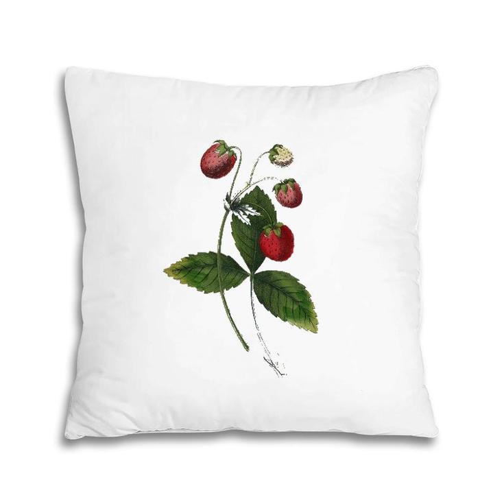 Strawberry Plant Patch Fruit Lover Gift Pillow