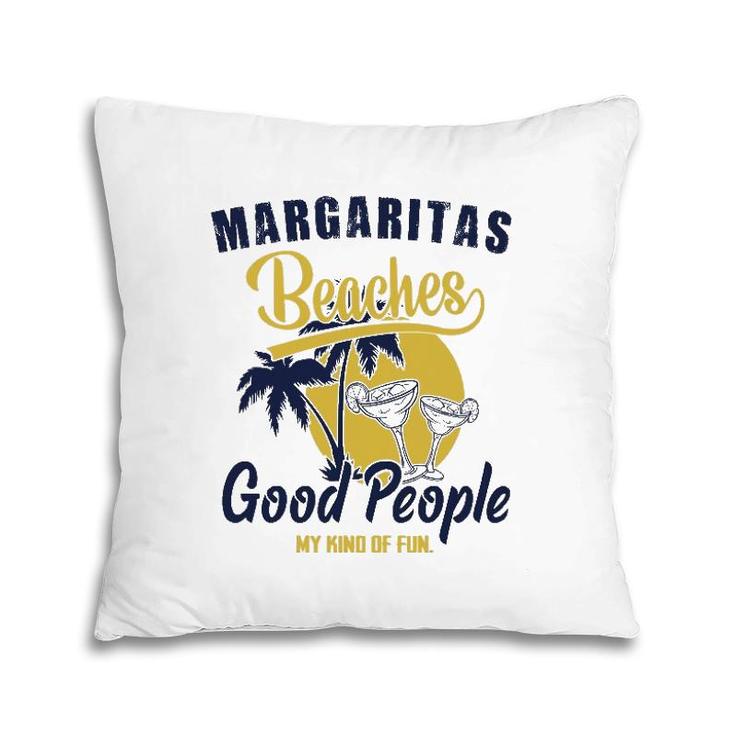 Summer Fun Vacation Margaritas Beaches & Good People Graphic Pillow