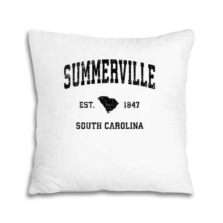 Summerville South Carolina Sc Vintage Sports Design Black Pr Pillow