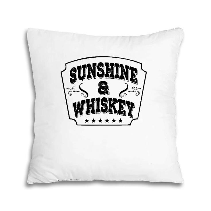 Sunshine & Whiskey Summer Whiskey Great Gift Fun Pillow