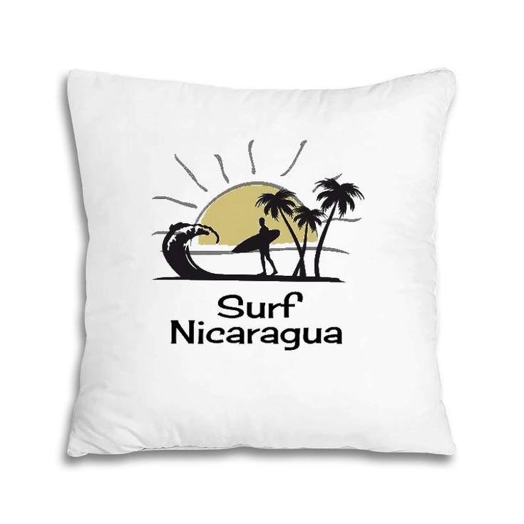 Surf Nicaragua Vacation Souvenir Surfing Pillow