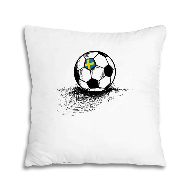 Sweden Soccer Ball Flag Jersey - Swedish Football Gift Pillow