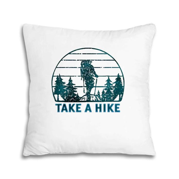 Take A Hike Beautiful Snowy Forest Hiker Pillow