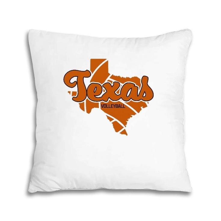 Texas Volleyball Retro Script Pillow
