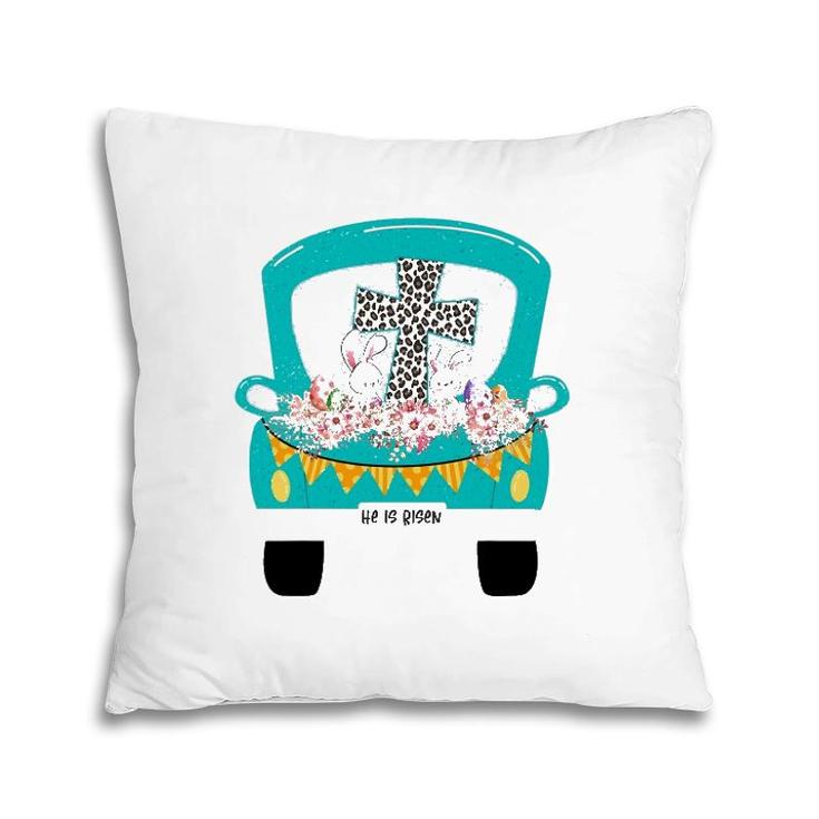 Th Cute Christian Cross Easter Truck Bunny Egg Costume Pillow