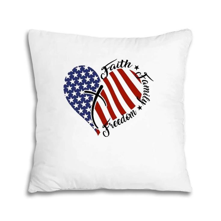 Th Heart Patriotic America Flag Christian Cross Costume Pillow