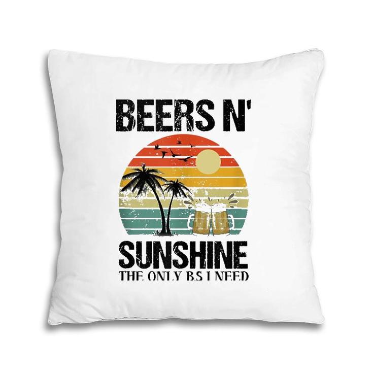 The Only Bs I Need Is Beer N' Sunshine Retro Beach  Pillow