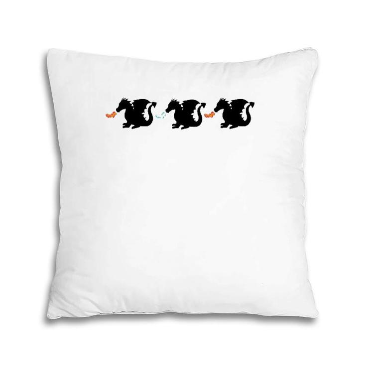 Three Fire Breathing Dragons Graphic Print Pillow