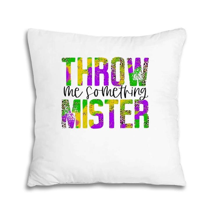 Throw Me Something Mister Leopard Mardi Gras Carnival Woman Pillow