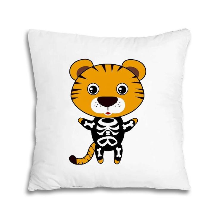 Tiger Skeleton Xray Costume Cute Easy Animal Halloween Gift Pillow
