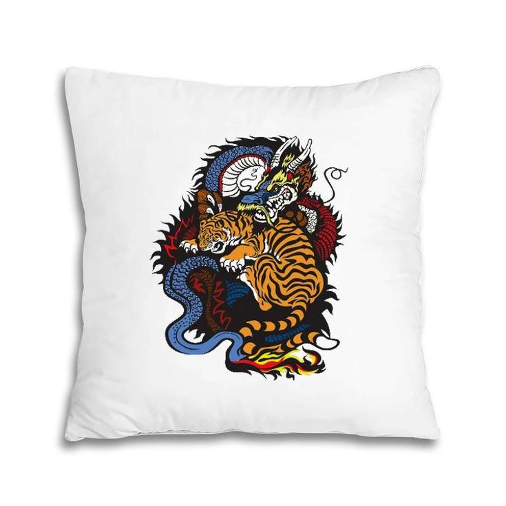 Tiger Vs Dragon Lovers Gift Pillow