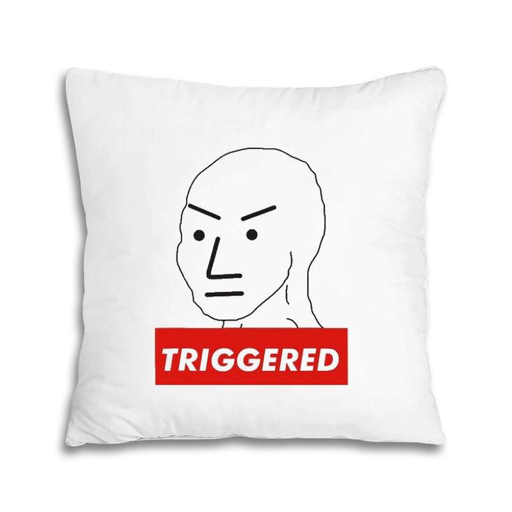 Triggered Npc Non Playable Character Sjw Wojak Meme Pillow