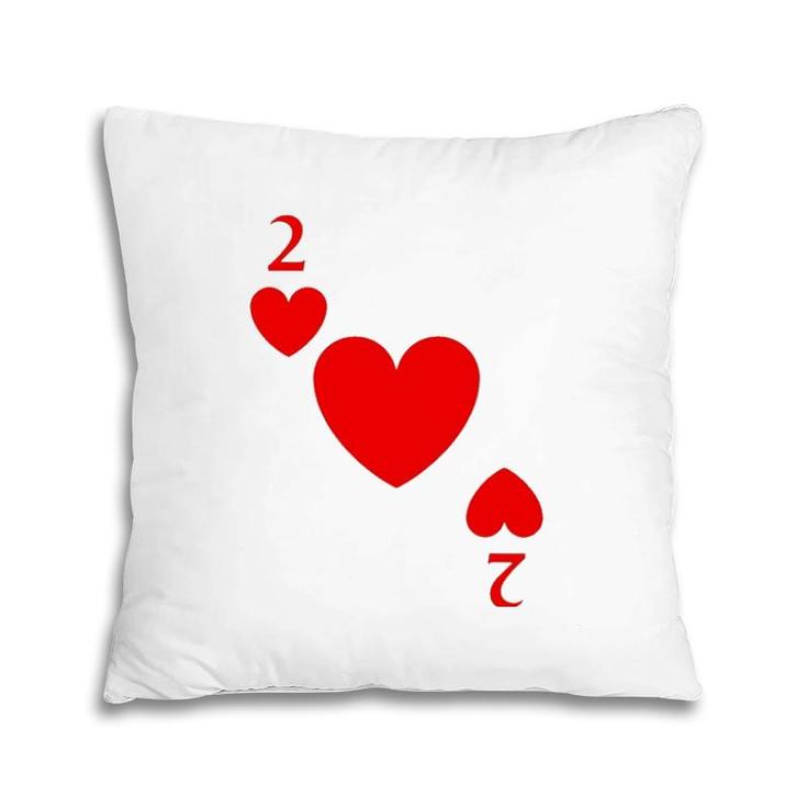 Two Of Hearts Costume Halloween Deck Of Cards Pillow