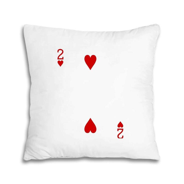 Two Of Hearts Playing Card Pillow
