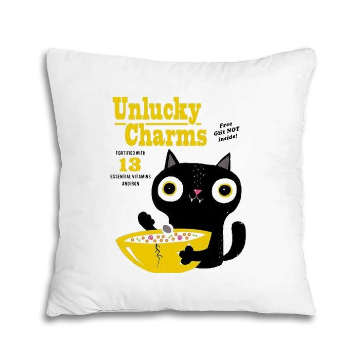 Unlucky Charms Black Cat Poster Cereal Box Pillow