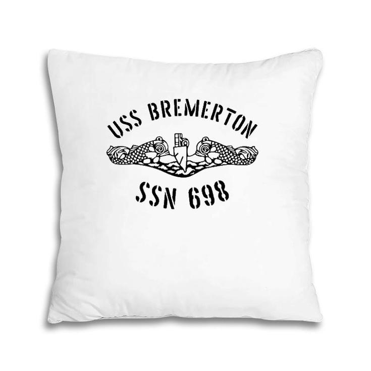Uss Bremerton Ssn 698 Attack Submarine Badge Vintage  Pillow