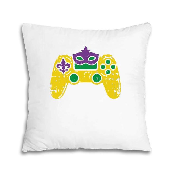 Video Game Controller Gamer E Sports Mardi Gras Carnival  Pillow