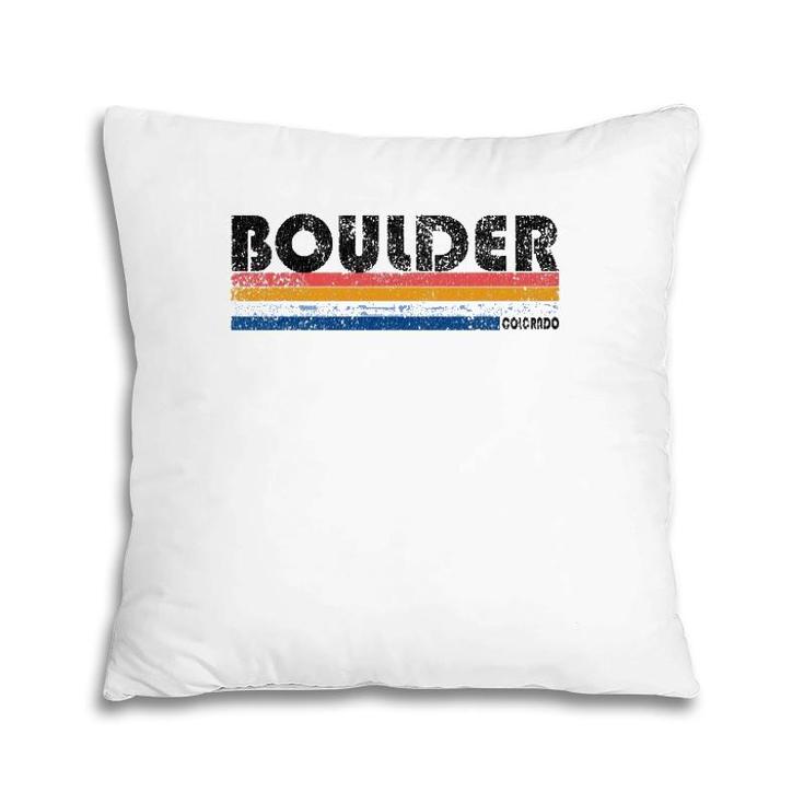 Vintage 1980S Style Boulder Colorado Pillow