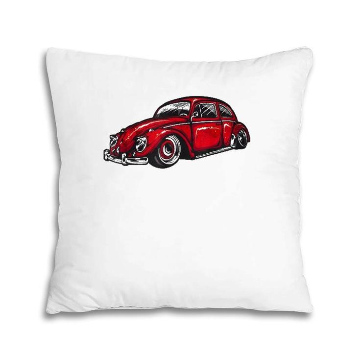 Vintage Beach Retro Tuning Bug Car Enthusiast Pillow