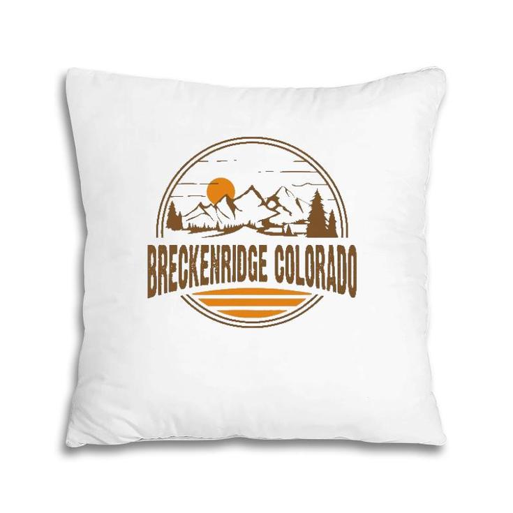 Vintage Breckenridge Colorado Mountain Hiking Souvenir Print Pillow