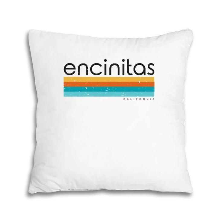Vintage Encinitas California Ca Retro Design Pillow