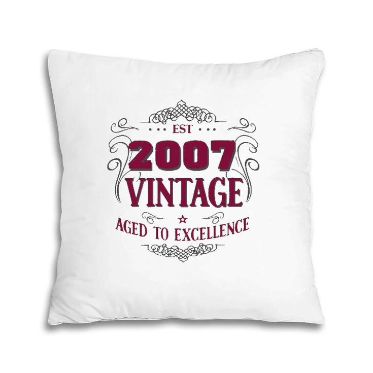 Vintage Est 2007 Birthday Gifts For Men & Women Pillow