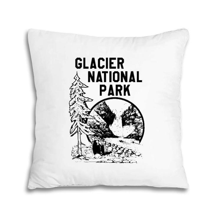 Vintage Glacier National Park Camping Pillow