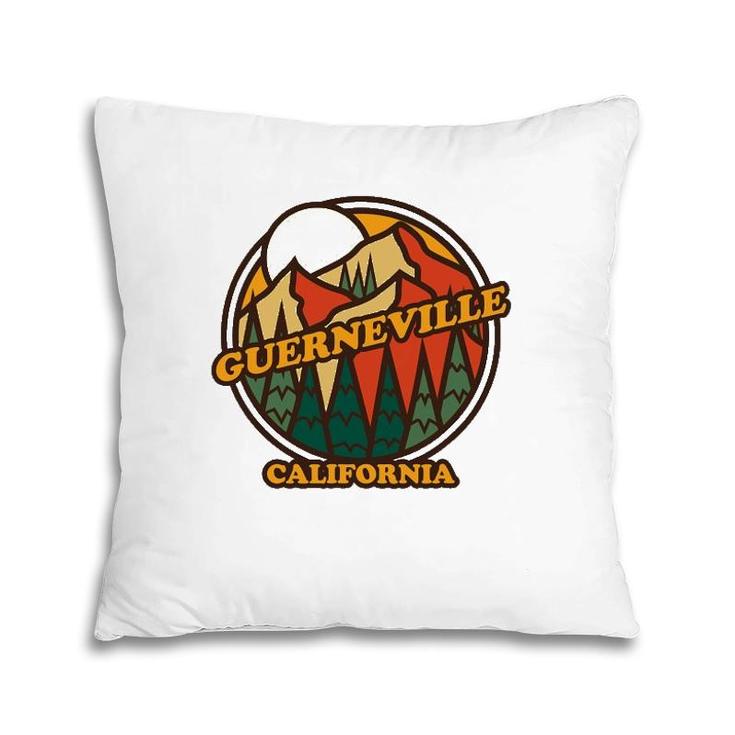 Vintage Guerneville, California Mountain Hiking Souvenir Pri Pillow