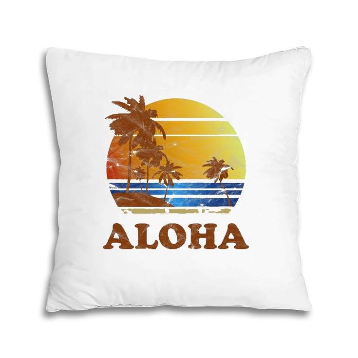 Vintage Hawaiian Islands Aloha Family Vacation Pillow