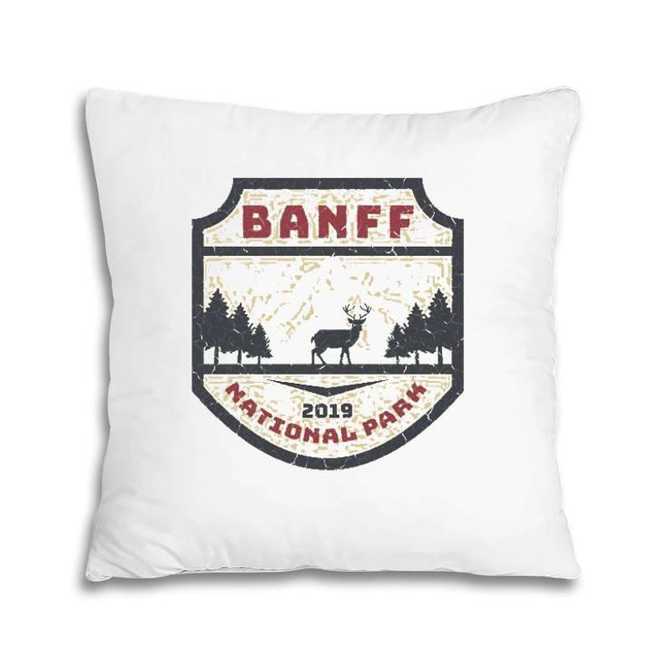 Vintage Retro Canadian Banff National Parks Souvenir Design  Pillow