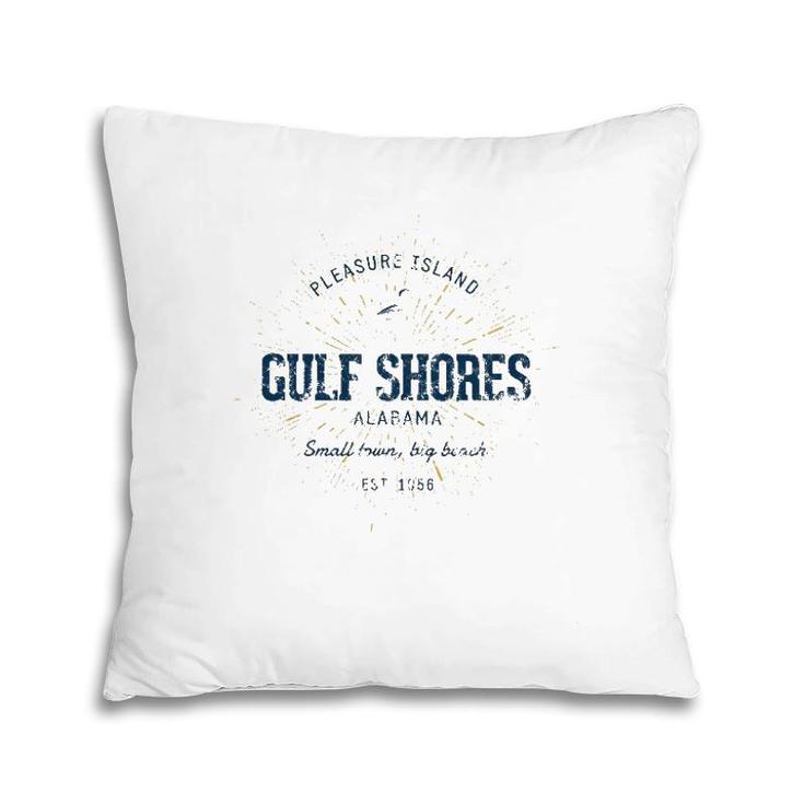 Vintage Retro Style Gulf Shores Pillow