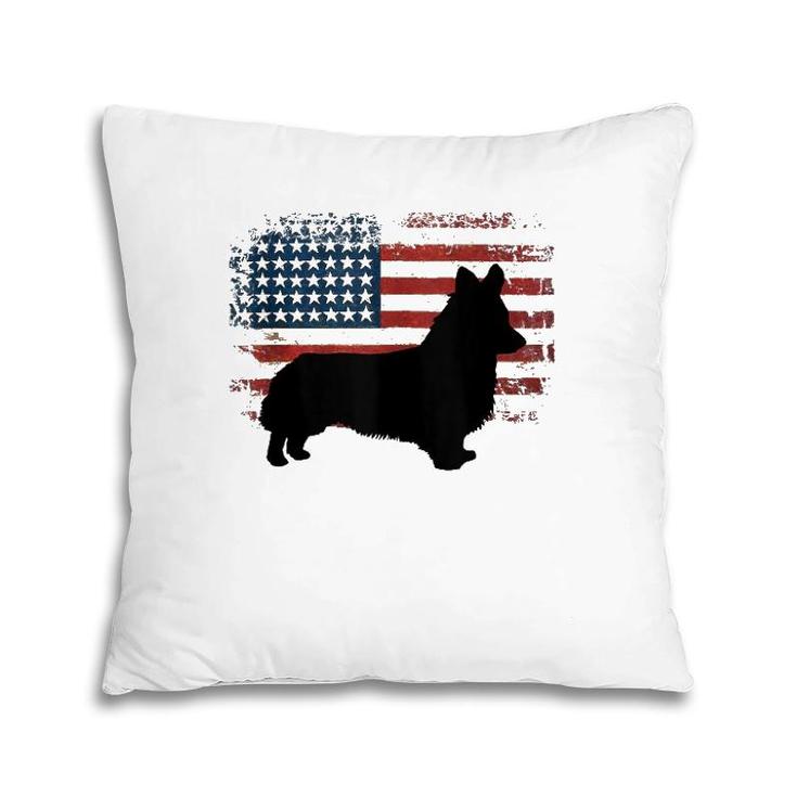 Welsh Corgi American Flag 4Th Of July Dog Patriotic  Pillow