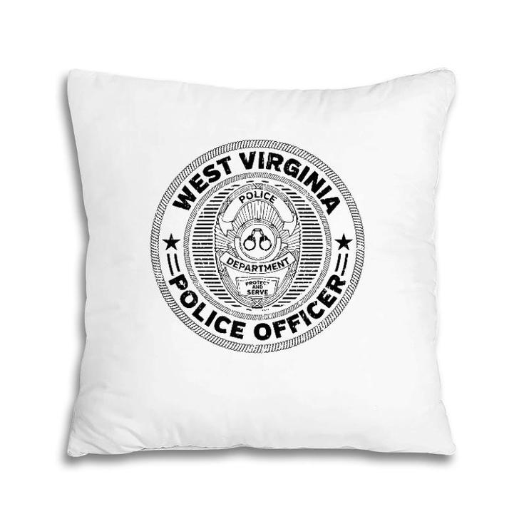 West Virginia Police Officer Badge Pillow
