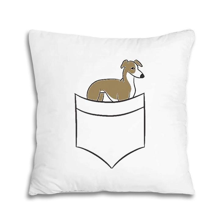 Whippet In The Pocket Cute Pocket Whippet Pillow