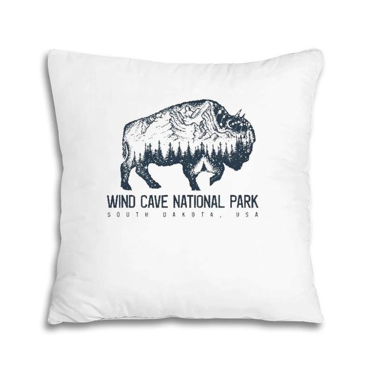 Wind Cave National Park Sd Bison Buffalo Tee Pillow