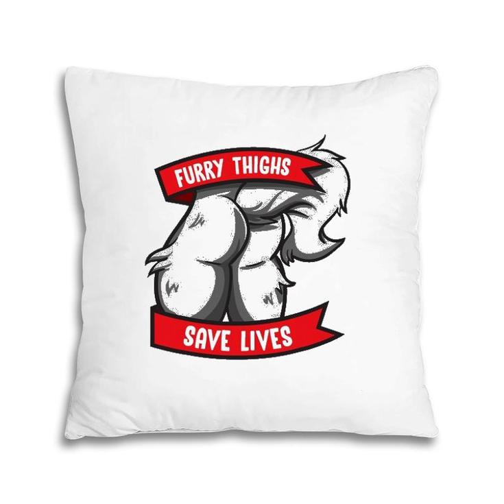 Wolf Furry Thighs Save Lives Proud Furry Pride Fandom Pillow