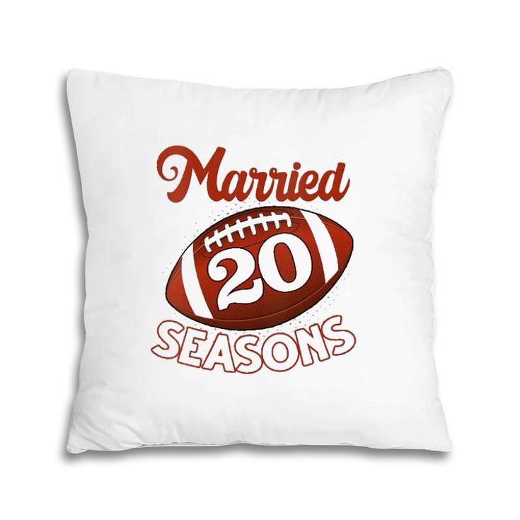 Womens 20 Years Of Marriage Happily Married For 20 Seasons Gift  Pillow